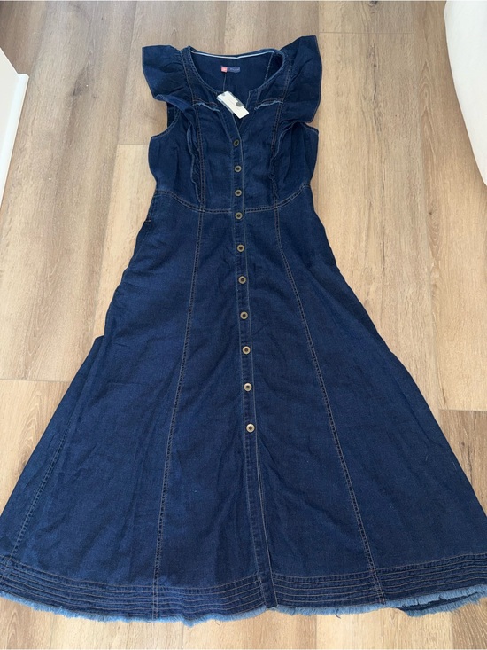 Pilcro Dresses & Skirts - NWT Pilcro Anthropologie Sustainable Button Front Blue Denim Maxi Dress size 10